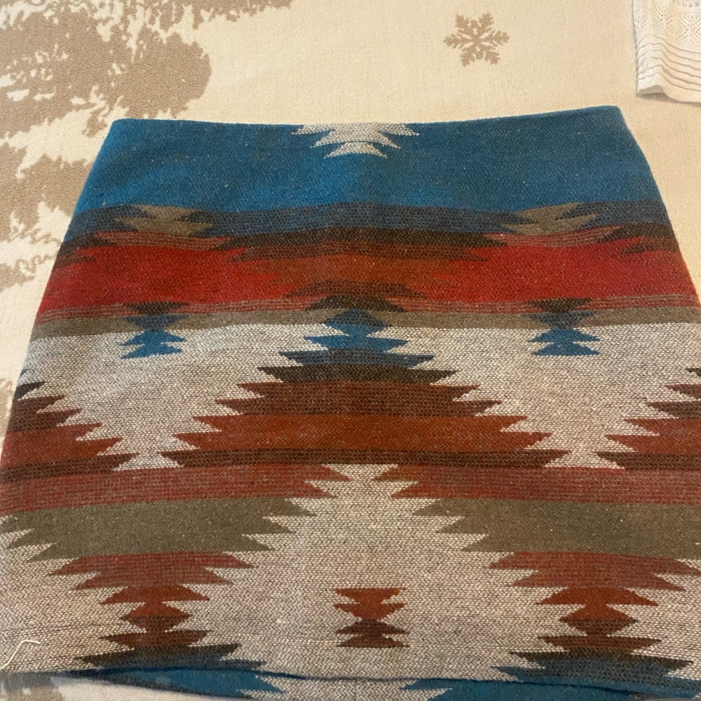 American Eagle Outfitters Blue and Orange Mini Pencil Skirt